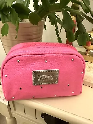 Victoria's Secret PINK Canvas Makeup Cosmetic Bag Pouch School Travel Case  • $14.95
