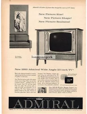 1960 ADMIRAL CHATHAM TV Floor Console Model L24M31 Vintage Print Ad  • $8.95