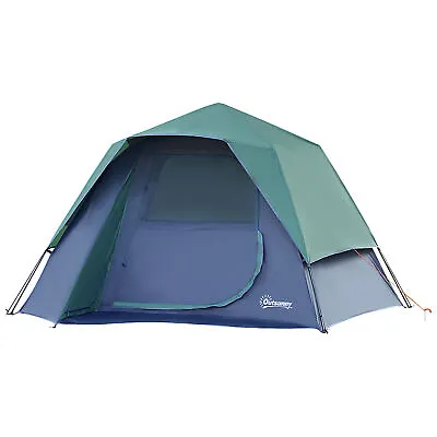 Outsunny Family Pop-Up Camping Tent W/ Removable Waterproof Rainfly Storage Bag • £63.99