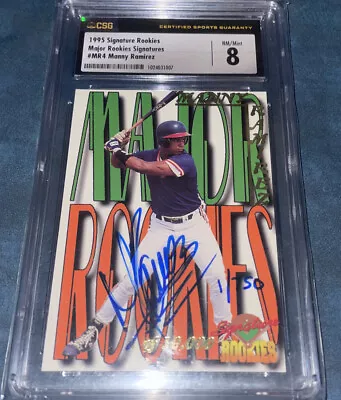 1995 Signature Rookies MANNY RAMIREZ Auto 1/750 Alpha #MR4 CSG Baseball Card ⚾ • $399.99