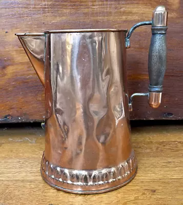 Vintage Copper 8  Tall Coffee Pot With Wood Handle No Lid • $0.99