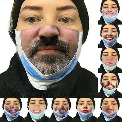 Fashion Funny 3D Printed Face Mask Breathable Washable Mouth Protection Reusable • $3.86