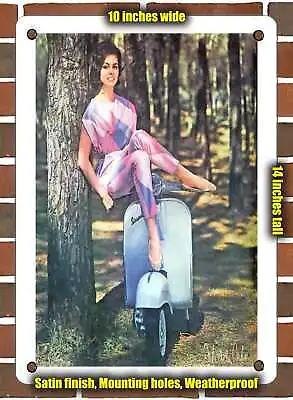 METAL SIGN - 1964 Vespa Pinup Girl Michele Mercier - 10x14 Inches • $24.61