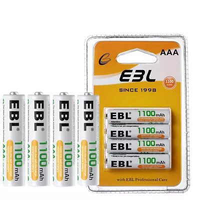 EBL 4 Pack Rechargeable AAA Batteries 1100mAh 1.2V Ni-MH Triple A Battery NiMH • $7.49