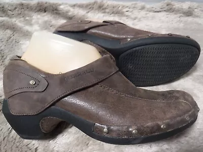 PFR MERRELL Luxe Wrap Studded Distressed Leather Bootie Heel Clogs Shoes 8.5 • $24.99
