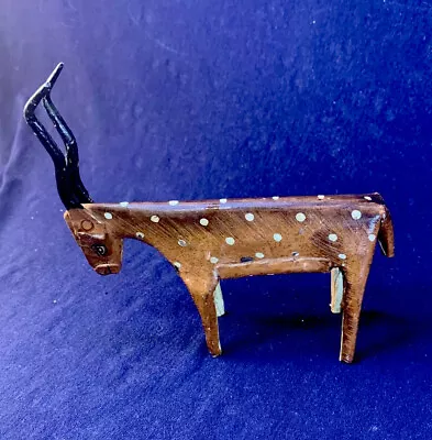 Handmade Spotted Gazelle Figurine Metal 3-5/8  Tall • $9.95