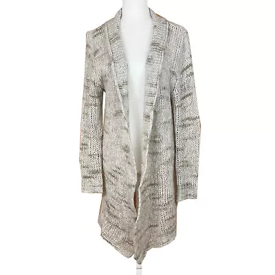 Paola Manfredi Open Front Cardigan Size M Taupe Marled Wool Mohair Blend Italy • $19.99