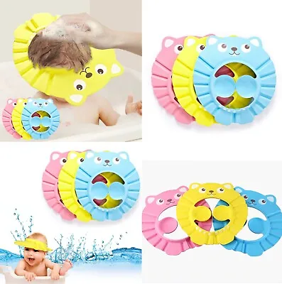 £3.99 • Buy Baby Adjustable Shower Hat Kids Shampoo Bath Cap Wash Hair Waterproof Ear Shield