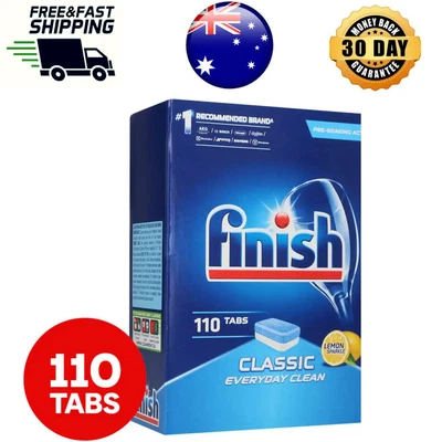 $31.29 • Buy 110x Finish Classic Clean Dishwashing Tablets Tabs Caps Classic Lemon Sparkle