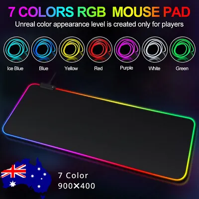 LED Gaming Mouse Pad Large RGB Extended Mousepad Keyboard Desk Anti-slip Mat • $19.99