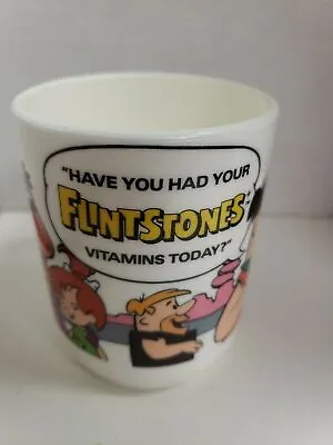 1988 Flintstone Vitamin Cup Mug Hanna-Barbera Fred Barney Wilma Pebbles U166 • $9.99