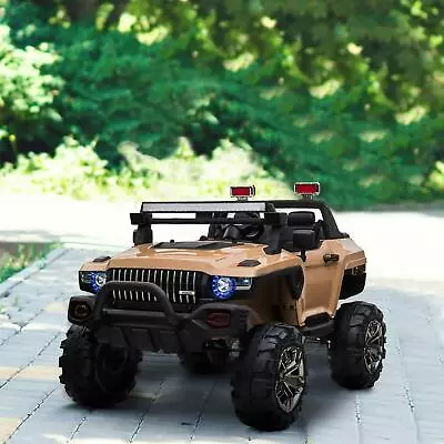 $470.99 • Buy Kids Electric Ride On Toy Police Car SUV Truck 12V 2 Seater Ages 5-6 Yrs Tan