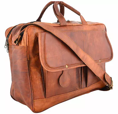 New Men's Genuine Vintage Brown Leather Messenger Shoulder Laptop Computer Bag • $97.28