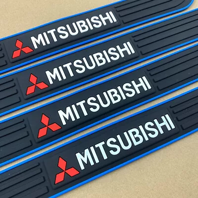 For Mitsubishi 4PCS Black Rubber Car Door Scuff Sill Cover Panel Step Protectors • $14.88