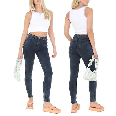 BRAVE SOUL SHELLY Womens High Waisted Skinny Jeans Stretchy Leggings Denim Pants • £9.99