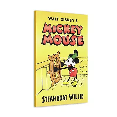 Mikey Mouse Steamboat Willie 50th Anniversary Poster 1978 Canvas Gallery Wraps • $30