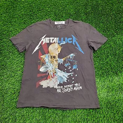 GAP Metallica Justice-for-All Shirt S-Short 19x24 Thrash-Metal Faded Black Skull • $18.53