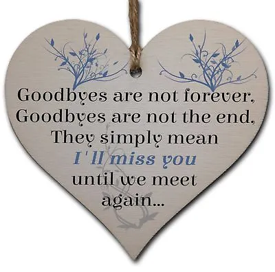 £3.49 • Buy Handmade Wooden Hanging Heart Plaque Gift To Say Sorry You're Leaving You'll Be