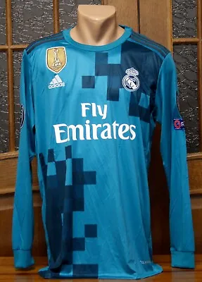 Real Madrid 2017-2018 UEFA Champions League Third Long Sleeve Jersey • $45