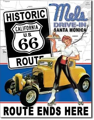 Mels Diner Drive In Route 66 Vintage 50's Hot Rod Retro Wall Decor Metal Sign • $21.99