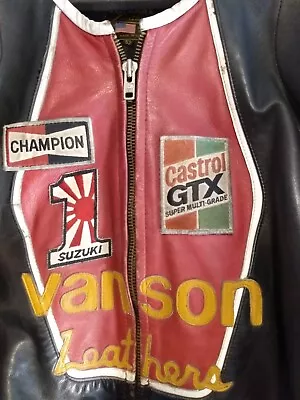 Vintage Vanson Star Classic Leather Motorcycle Jacket Early 80s Nice Shape Sz 52 • $375