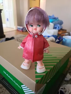 Vintage Rubber/plastic Doll Wearing Raincoat. Made In Hong Kong • $15.50