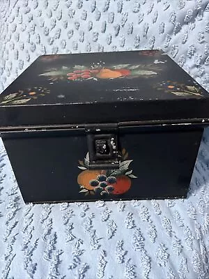 $56 • Buy Vintage Kreamerware Metal Original BREAD BOX Rustic Farmhouse Kreamer Tin VENTED