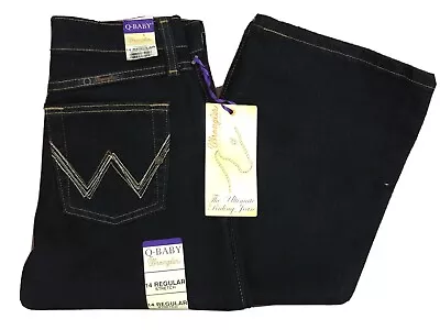 Wrangler Q-Baby Ultimate Riding Cowgirl Boot Cut Stretch Jeans Size 14 Regular • $112