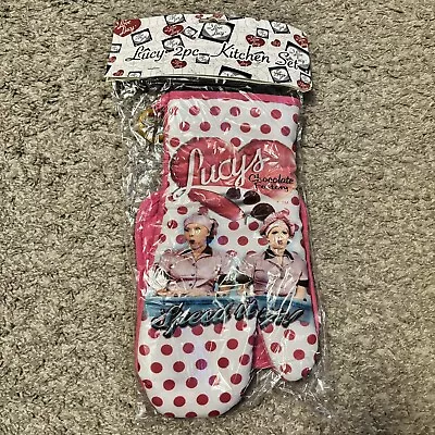 I Love Lucy Kitchen Oven Mitt & Pot Holder 2 Pcs Set  Chocolate Factory • $14.99