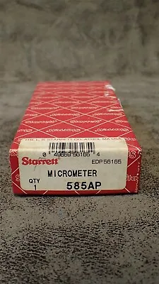 $199.99 • Buy 585AP STARRETT Screw Thread Micrometer, Double V-Anvil, 1-2  Range .001  (BN166)