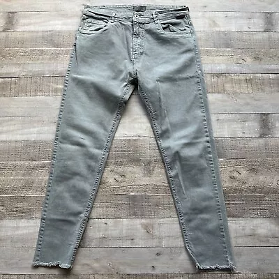 Zara Man Jeans Mens 32x26 Gray Cutoff Ankle Skinny Fit Stretch • $18.74