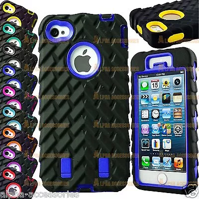 Tyre Grain Heavy Duty Hybrid Shock Proof Case Cover For Apple IPhone 5S 5 SE • £4.98