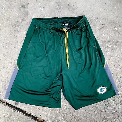 Athletic Green Bay Packers Football Shorts NFL  Training Gym Active TX3 Cool • $24.50