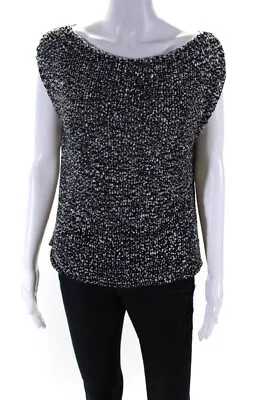 D. Exterior Womens Open Knit Sleeveless Boat Neck Sweater Top Black Size S LL19L • $19.99