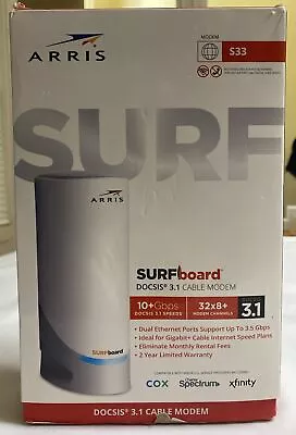 ARRIS SURFboard S33 DOCSIS 3.1 10 Gbps Cable Modem • $109.99