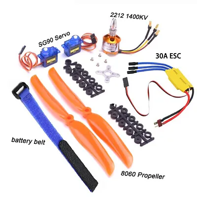 1400kv Brushless Motor 30A Esc 9G Micro Servo Propeller Set Rc Fixed Wing Plane • $10.99