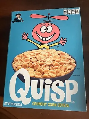 1 Empty Quisp CerealBox (Quaker Oats Crunchy Corn Cereal) Retro-Vibe Collection • $11