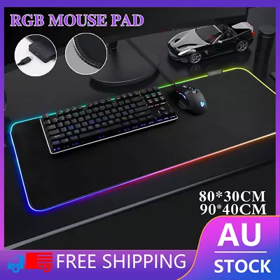 $16.65 • Buy LED Gaming Mouse Pad Large RGB Extended Mousepad Keyboard Desk Anti-slip Mat AU