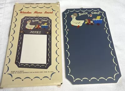 Vtg Wooden Memo Board Born To Shop Wall Hanging 1980s Duck DIY • $15.75