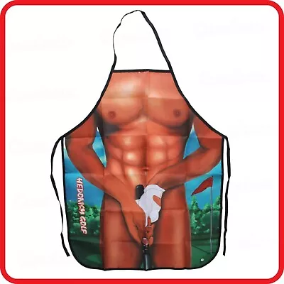 Apron-strong Naked Nude Muscle Man Hedonism Golfer-funny-sexy-kitchen-bbq-party • $9.68