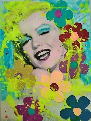 Pop Art Marilyn Monroe Signed Pianting Contemporary Modern Style Andy Warhol Art • £39.95
