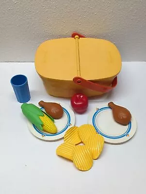 Vintage 1980's Fisher Price Picnic Playset #2109 Pretend Food Chips Corn Chicken • $32.49