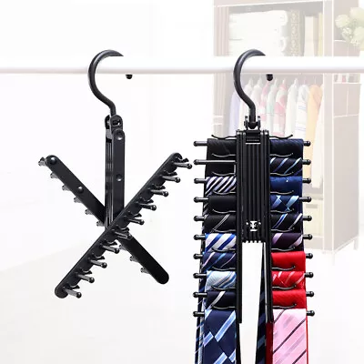 £7.18 • Buy 360°  Rotating Scarf 20 Tie Adjustable Belt NEW Rack Holder Home Hanger Compact