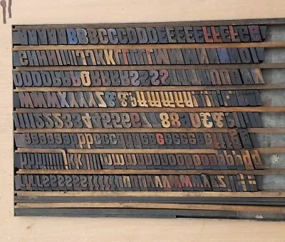 £180 • Buy Vintage Letterpress Wooden Printing Blocks Type 26mm High. Full Italic Alphabet.