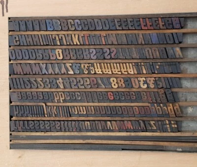 £180 • Buy Vintage Letterpress Wooden Printing Blocks Type 26mm High. Full Italic Alphabet.