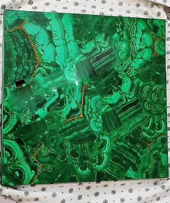 12  Green Malachite Center Table Top Marble Coffee Inlay Art Antique Home Decor • $301