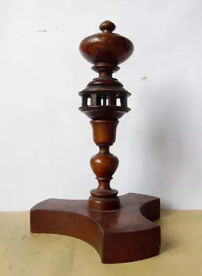 Antique Wooden Rotating Pedestal Thread Holder - Vintage Sewing Collectible • $195