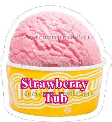 Ice Cream Van Scooped Flavoured Tubs  Advertising Window Stickers • £3.50