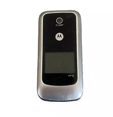 For PARTS ONLY Motorola W418G TracFone GSM Flip Silver Cell Phone • $10