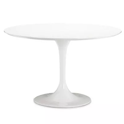 43  Tulip Style Dining Table White Round Fiberglass Top Cast Aluminum Base • $849.99